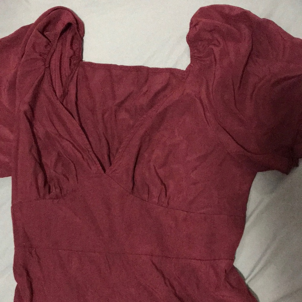 Red dress v neck